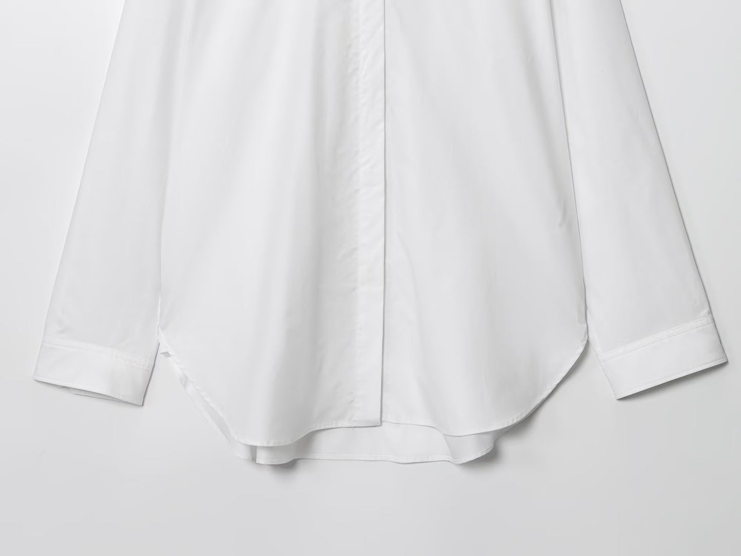 Women's new fashion loose basic style poplin button up shirt