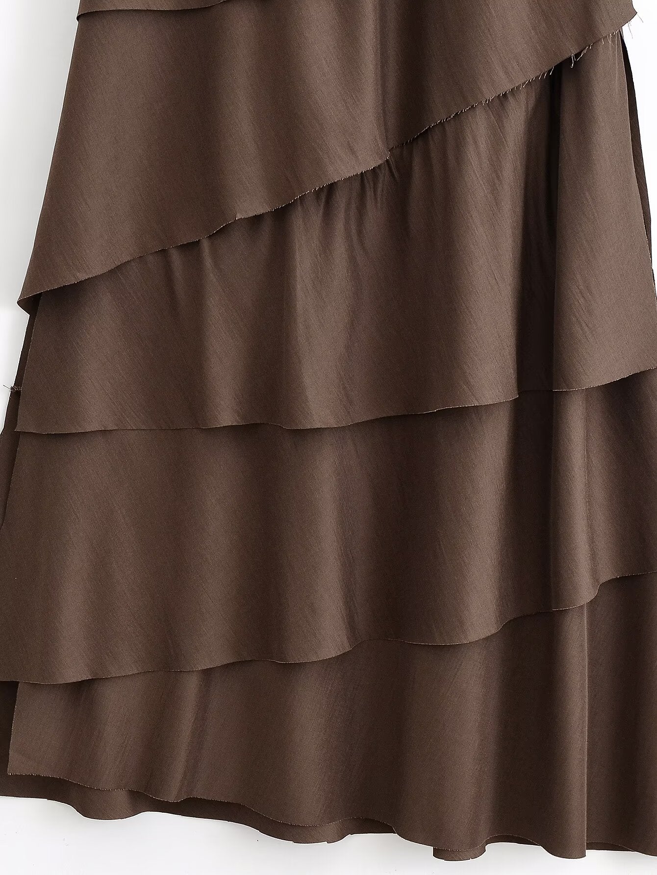 Women's new fashion layered decoration sleeveless V-neck MIDI dress