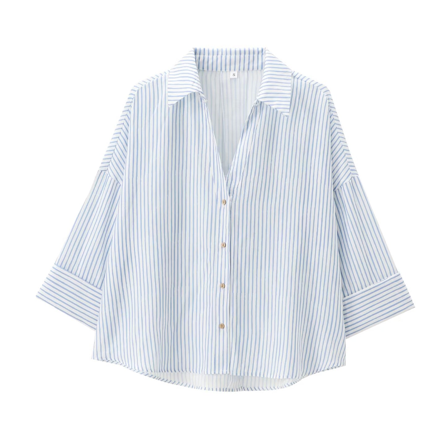 Women's New Fashion Linen Blended Wide Sleeve Shirt