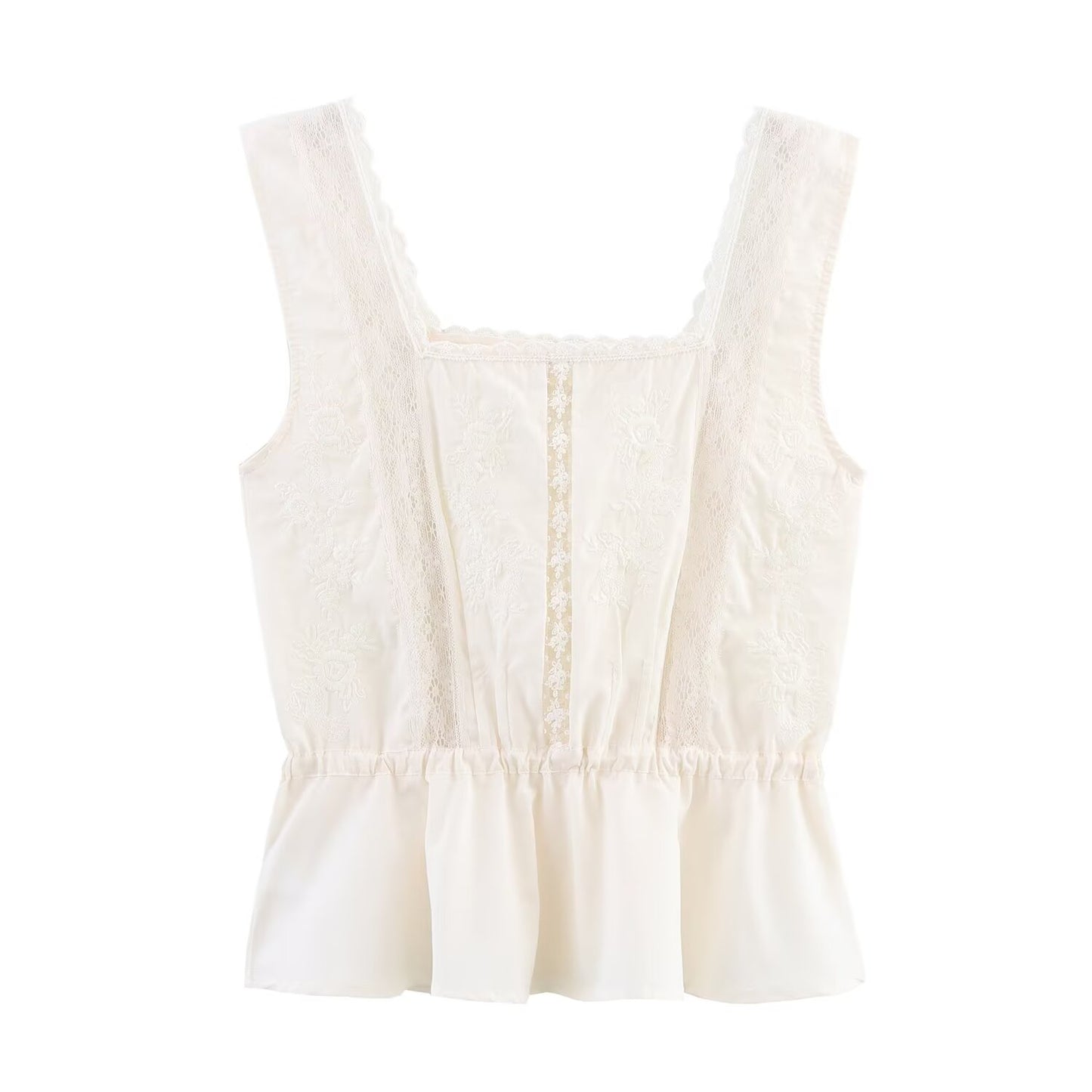 Women's new fashion lace decoration sleeveless underwear style top