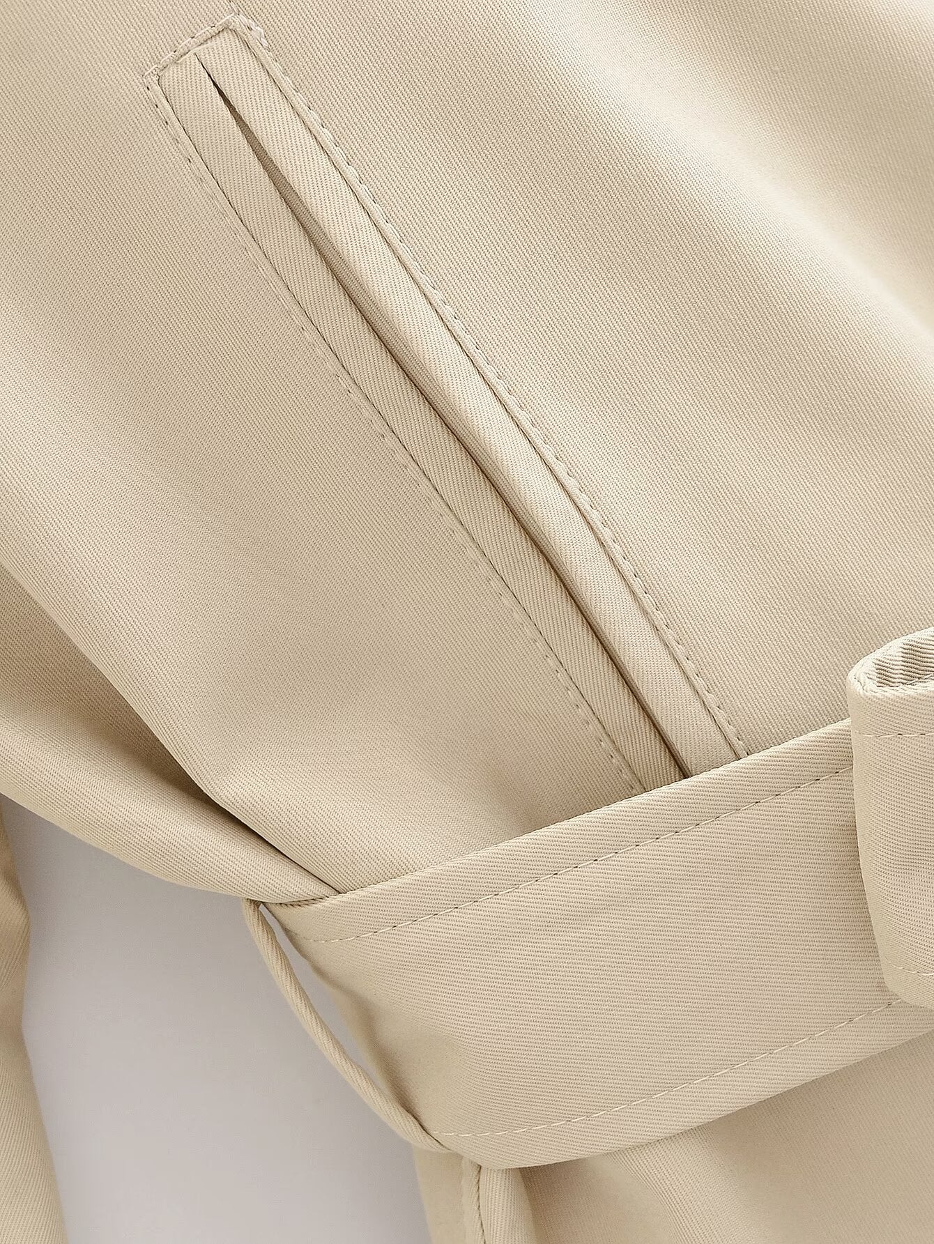 Women's New Fashion With Belt Short Single breasted Windbreaker Coat