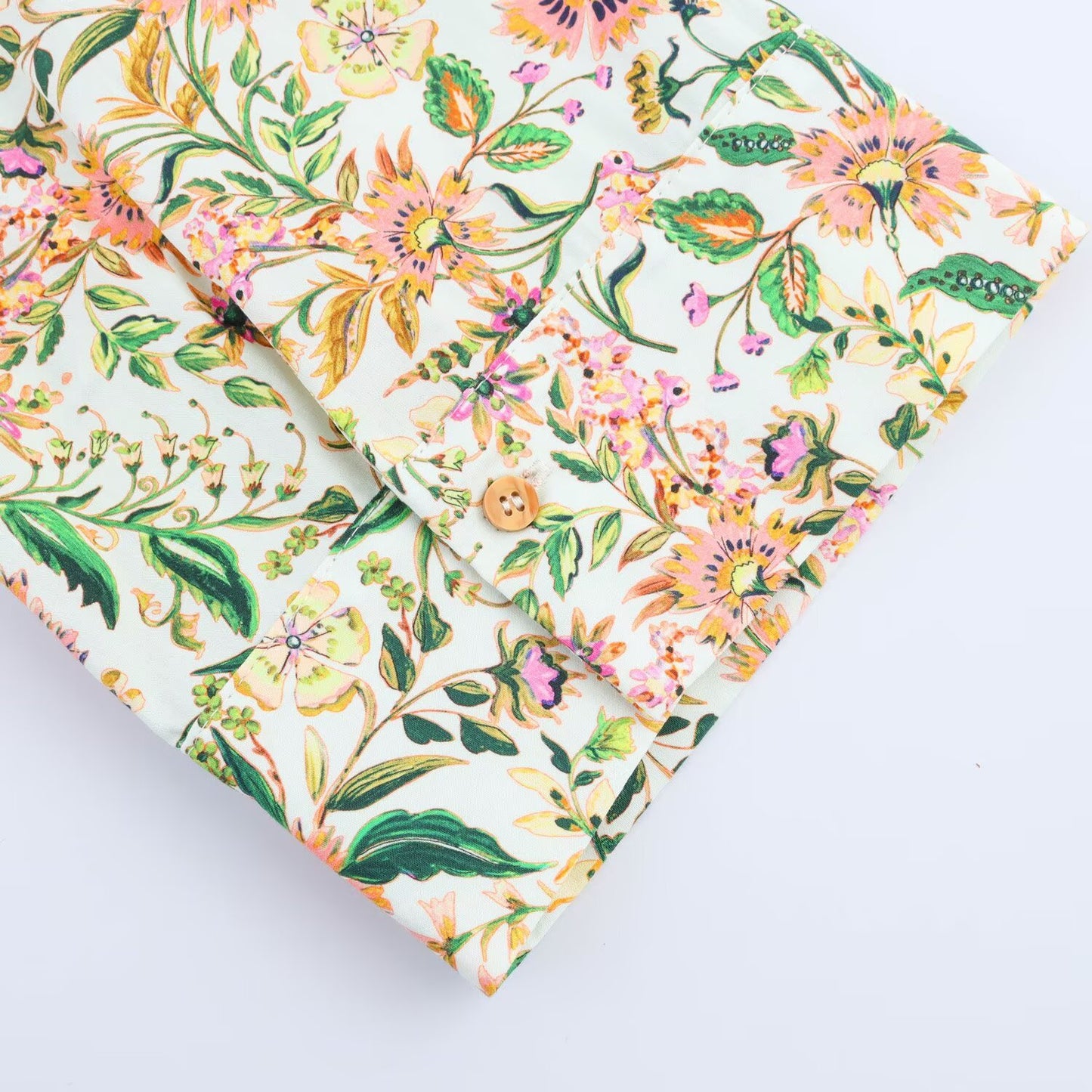 Women's New Chic Fashion With Belt Casual Single breasted Printed V-neck Midi Dress Retro Long sleeved Women's Dress