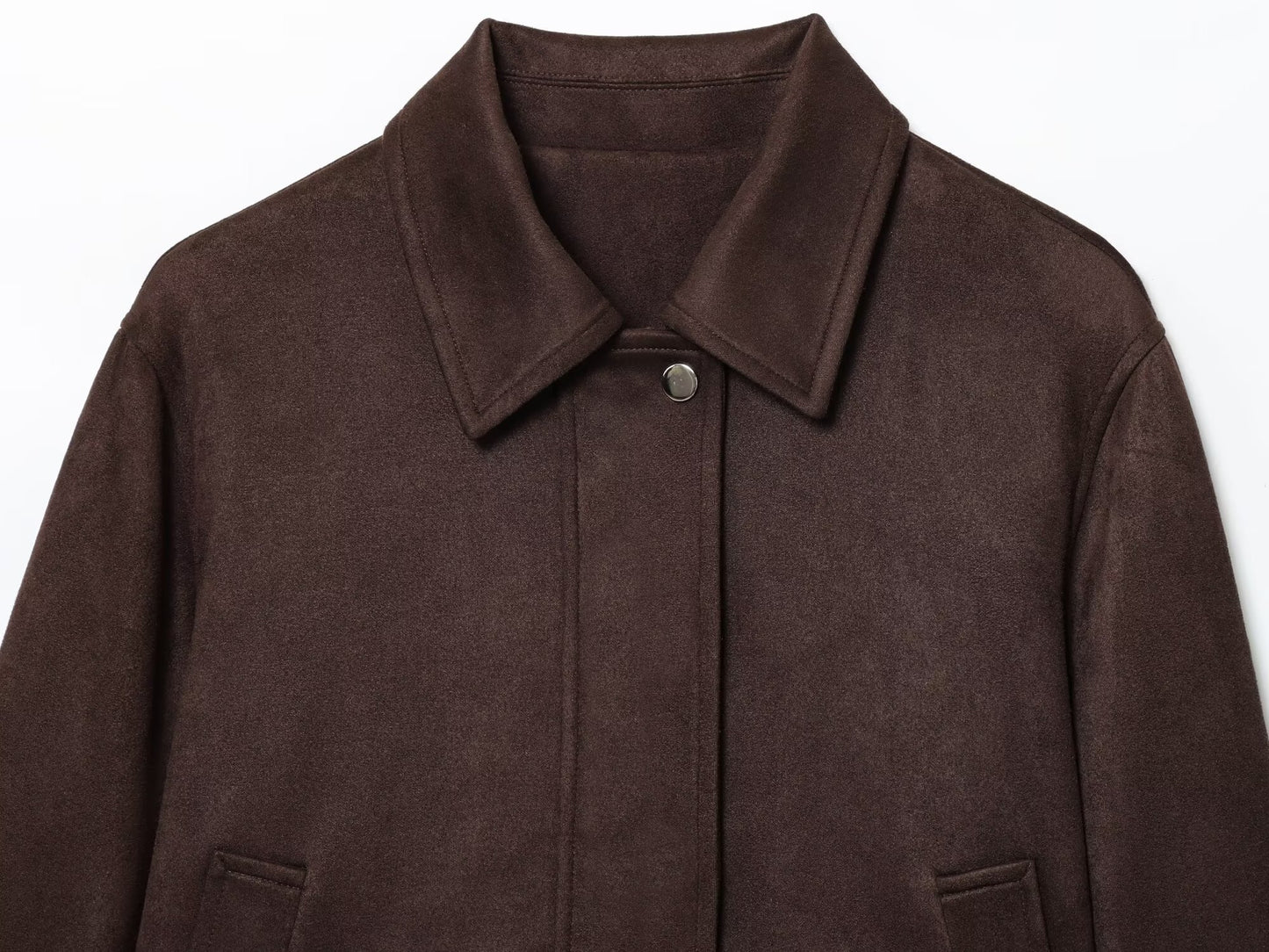 Women's new fashion short suede Leather zipper jacket Coat