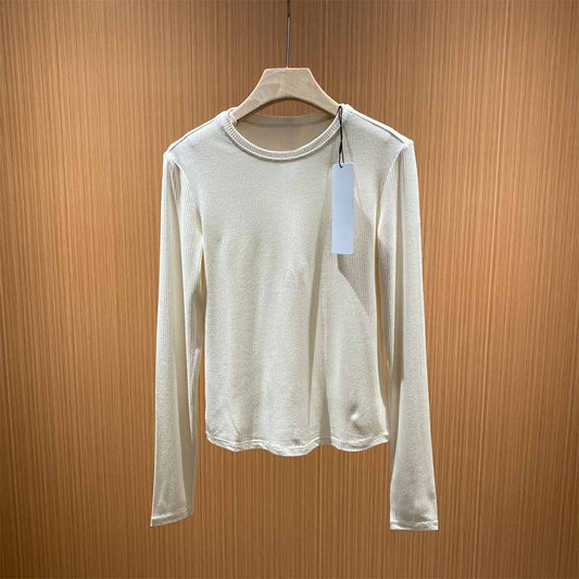Women's New Fashion Pilates Long Sleeve Bottoming T-shirt Spring and Autumn Women's Sports Thread Fitness Training Yoga Clothes Top