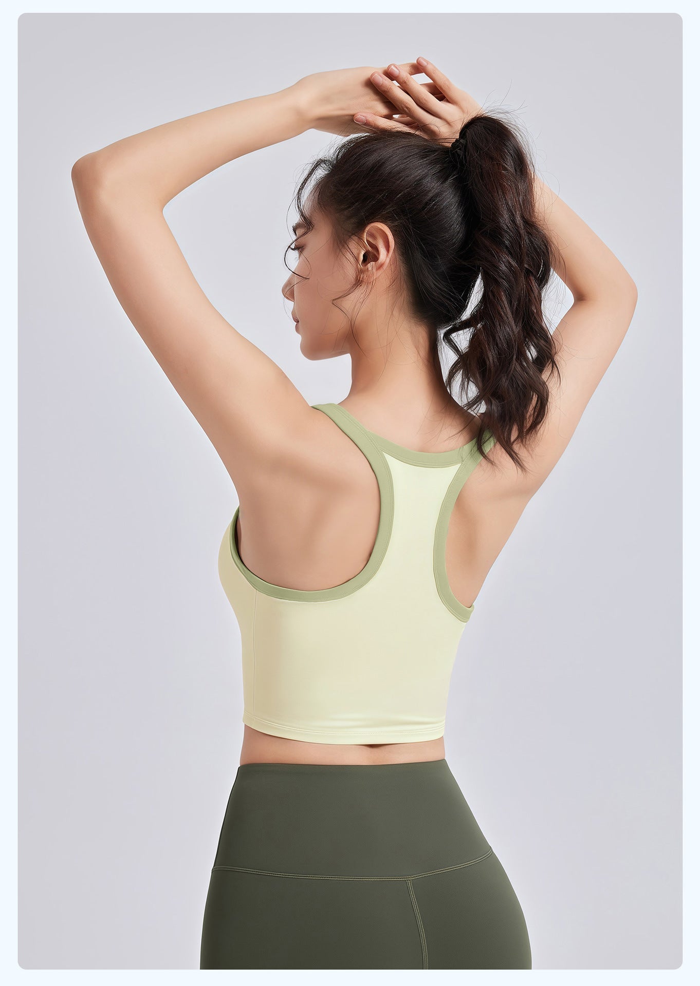 LU Women's New Fashion Joker Sports Vest One Cup Beauty Back Shock-proof Sports Yoga Bra Top.