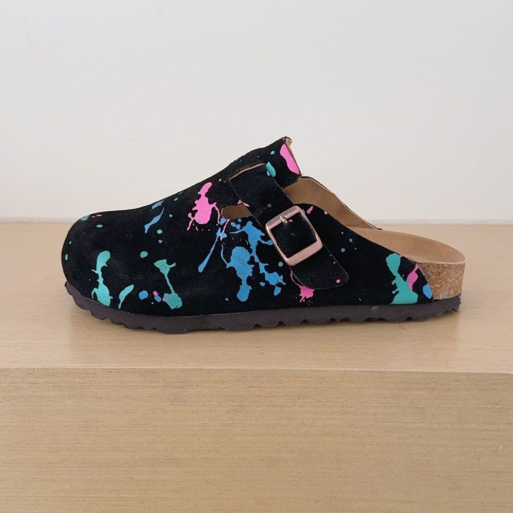 Women's 2026 new fashion splash-ink graffiti slippers