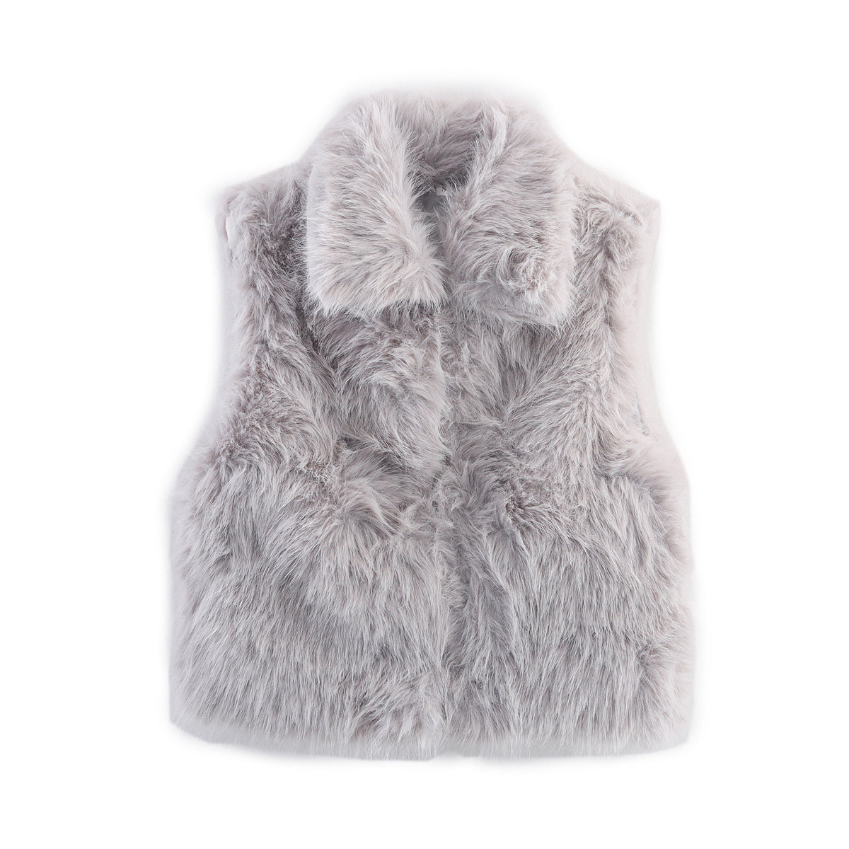 Women's winter new fashion faux fur effect sleeveless lapel vest