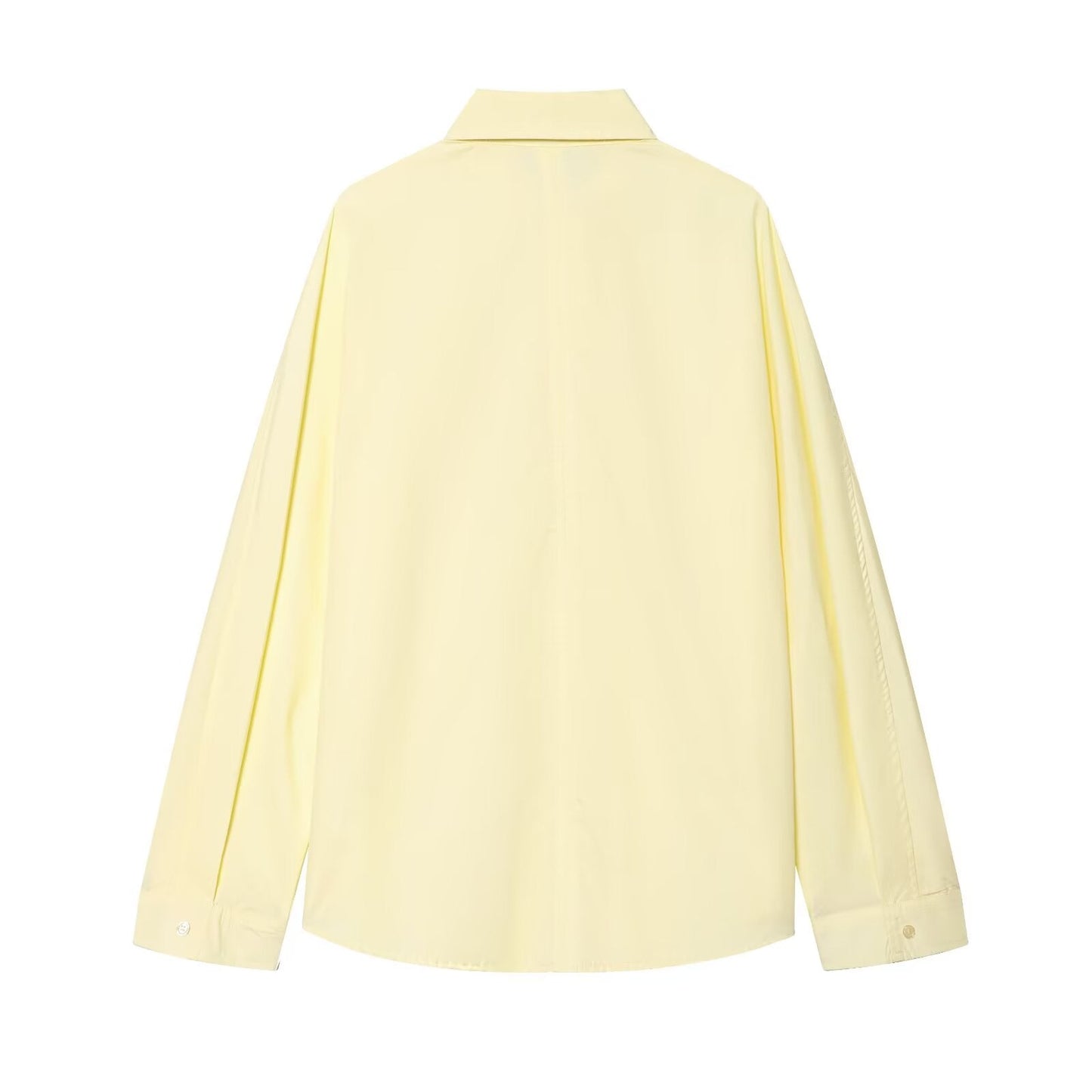 Women's loose single breasted poplin shirt